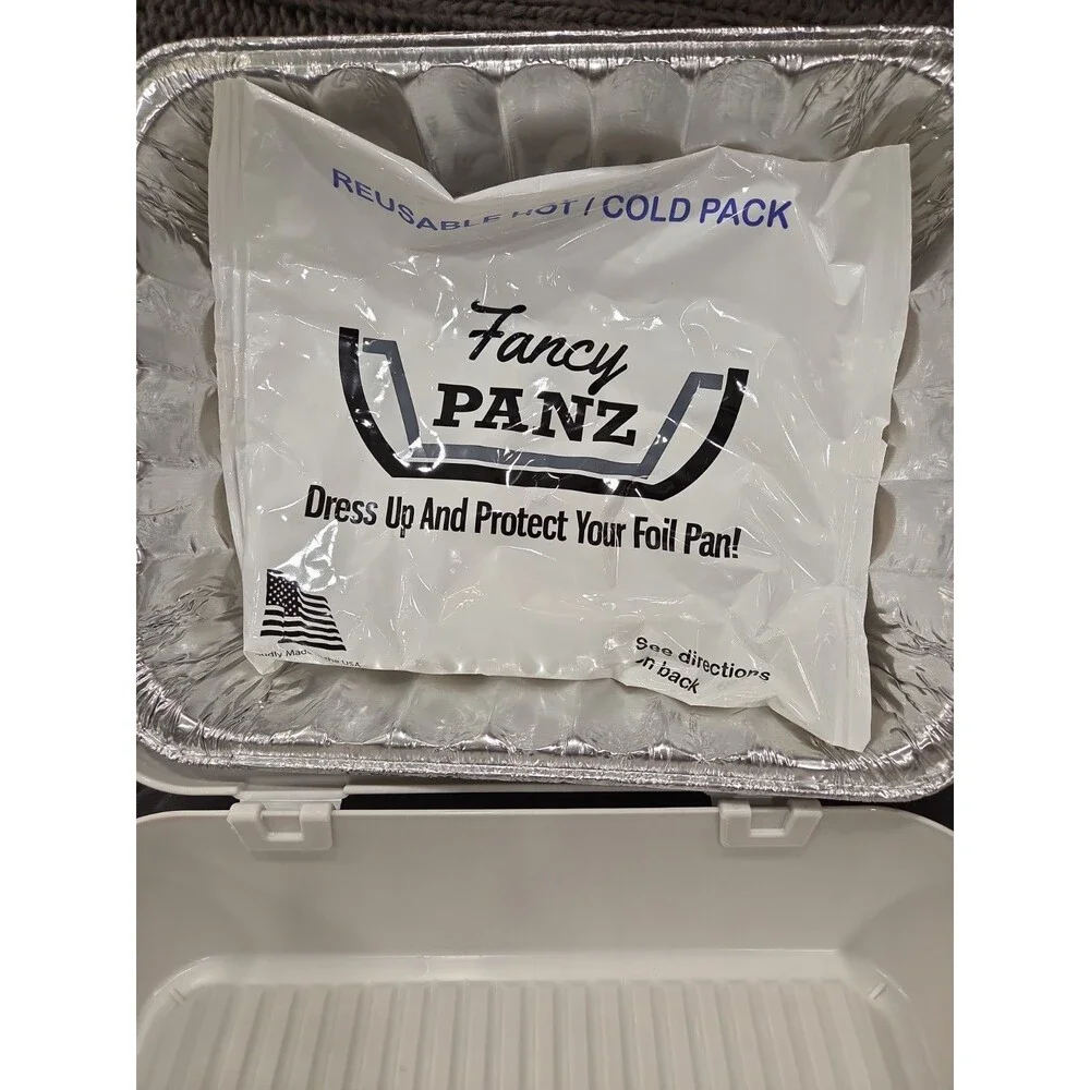 Fancy PANZ Premium White Aluminum Foil Pan Carrier Lid Hot Cold Pack BPA Free US